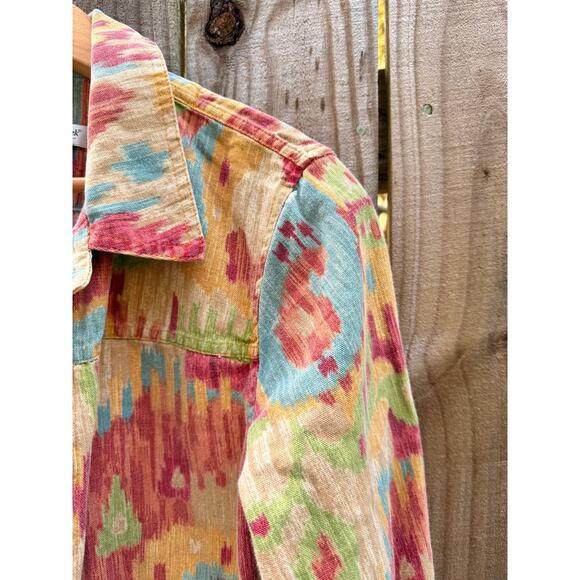 Vintage Ikat Print Cotton Jacket – 90s/00s Coldwater Creek - Picture 8 of 9